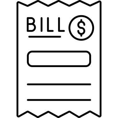 İzole edilmiş arka plana sahip fatura illüstrasyonu 