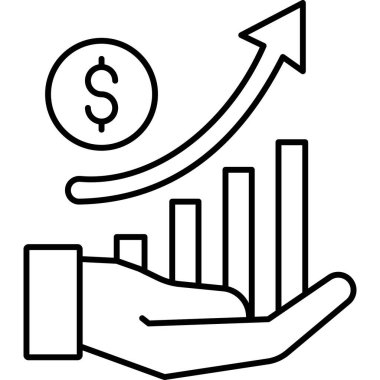 İzole edilmiş arkaplan ile iş büyümesi illüstrasyonu 