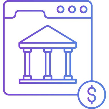 İzole edilmiş arka plana sahip bankacılık web sitesi illüstrasyonu 