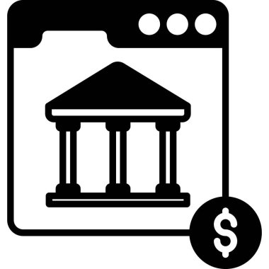 İzole edilmiş arkaplan ile banka illüstrasyonu 