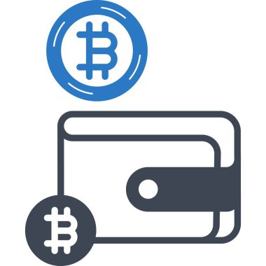 İzole edilmiş arkaplanı olan Bitcoin Cüzdanı illüstrasyonu 