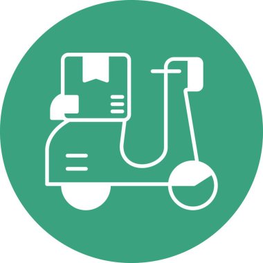 İzole edilmiş arka plana sahip kurye bisiklet illüstrasyonu 