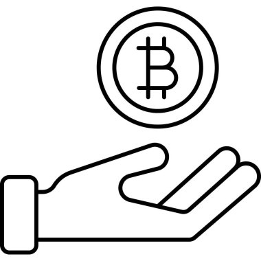 İzole edilmiş arkaplan ile Bitcoin illüstrasyonu