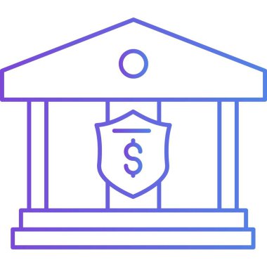 İzole edilmiş arkaplan ile banka illüstrasyonu