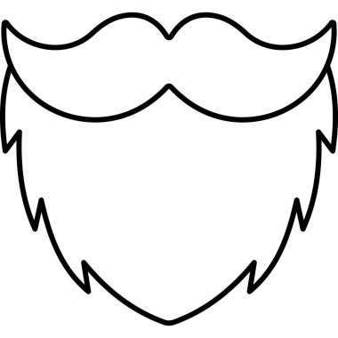 İzole edilmiş arka plana sahip sakal illüstrasyonu