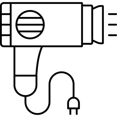 İzole edilmiş arka plana sahip saç kurutma illüstrasyonu