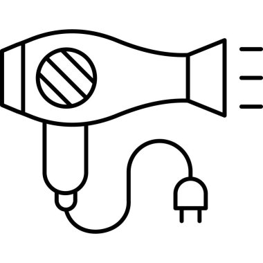  İzole edilmiş arka plana sahip saç kurutma illüstrasyonu