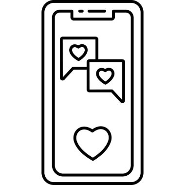 İzole edilmiş arkaplan ile Aşk Mesajı illüstrasyonu 