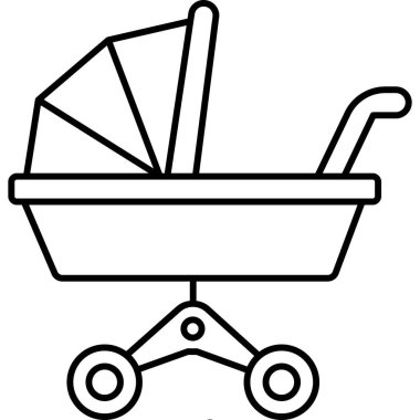  İzole edilmiş arkaplanı olan bebek beşiği çizimi 