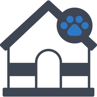 İzole edilmiş geçmişi olan Dog House illüstrasyonu 