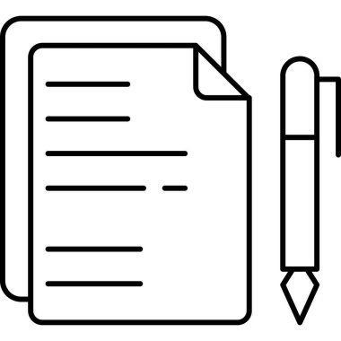 İzole edilmiş arkaplan ile makale yazma illüstrasyonu 