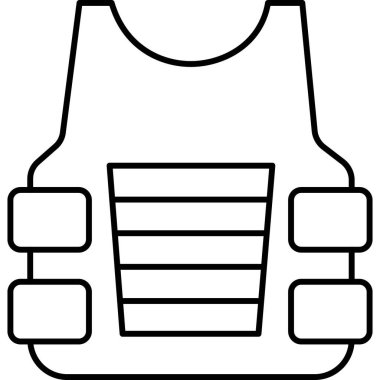   İzole edilmiş arka plana sahip kurşun geçirmez yelek illüstrasyonu 