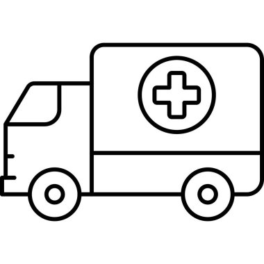  İzole edilmiş arkaplan ile ambulans illüstrasyonu 