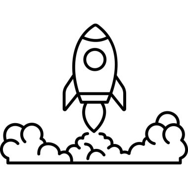 İzole edilmiş arkaplan ile Roket Keşfi illüstrasyonu 