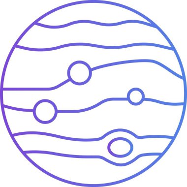 İzole edilmiş arka plana sahip Jüpiter illüstrasyonu 