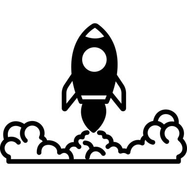 İzole edilmiş arkaplan ile Roket Keşfi illüstrasyonu 