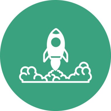   İzole edilmiş arkaplan ile Roket Keşfi illüstrasyonu 