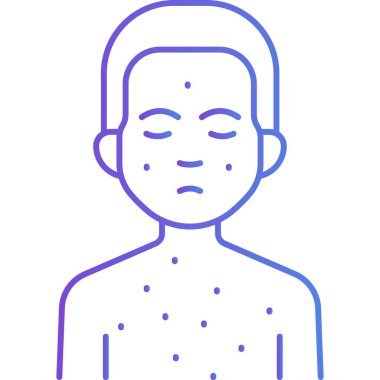  İzole edilmiş arkaplan ile alerjik reaksiyon illüstrasyonu 