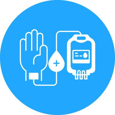 İzole edilmiş arkaplanı olan kan nakli çizimi 