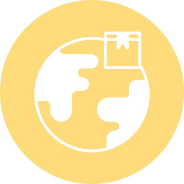 İzole edilmiş arkaplana sahip Global Nakliye illüstrasyonu 