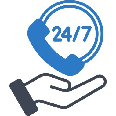 İzole edilmiş arka plana sahip 24 Servis illüstrasyonu 