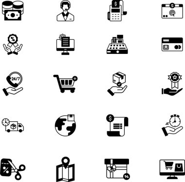 İzole edilmiş arka plana sahip E-Ticaret illüstrasyonu 