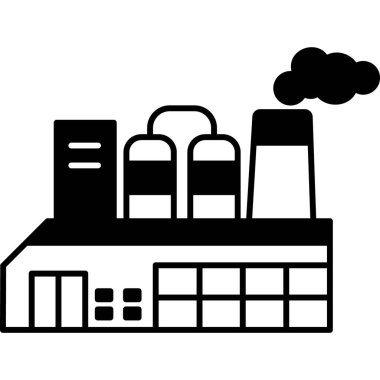  İzole edilmiş arka plana sahip sanayi illüstrasyonu 