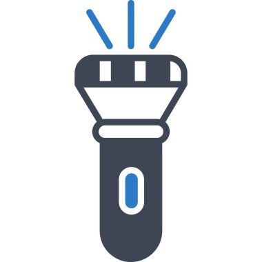 İzole edilmiş arkaplanı olan el feneri illüstrasyonu 