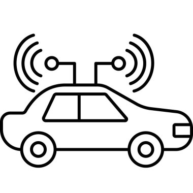 İzole edilmiş arka plana sahip otomatik araba çizimi