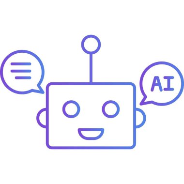 İzole edilmiş arkaplanı olan Robot Baş çizimi