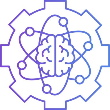 İzole edilmiş arkaplan ile Ai Beyin illüstrasyonu