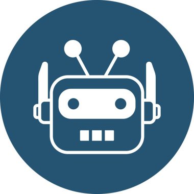 İzole edilmiş arkaplanı olan Robot Baş çizimi