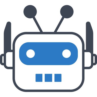 İzole edilmiş arkaplanı olan Robot Baş çizimi