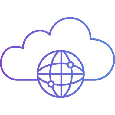  İzole edilmiş arkaplana sahip Bulut Hesaplama illüstrasyonu 