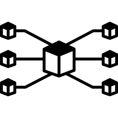 İzole edilmiş arkaplana sahip Blokchain Ağ illüstrasyonu 