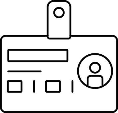 İzole edilmiş arkaplan ile kimlik kartı illüstrasyonu 