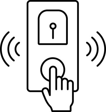  İzole edilmiş arka planı olan kapı zili illüstrasyonu 