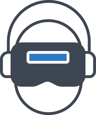 İzole edilmiş arka plana sahip VR Kulaklık çizimi 