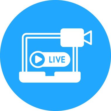 İzole edilmiş arkaplan ile Canlı Yayın illüstrasyonu 