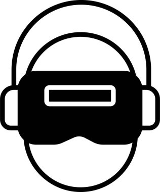 İzole edilmiş arka plana sahip VR Kulaklık çizimi 