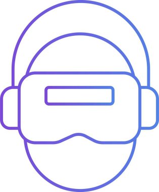 İzole edilmiş arka plana sahip VR Kulaklık çizimi 