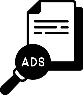   İzole edilmiş arkaplan ile reklam arama illüstrasyonu 