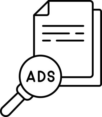  İzole edilmiş arkaplan ile reklam arama illüstrasyonu 