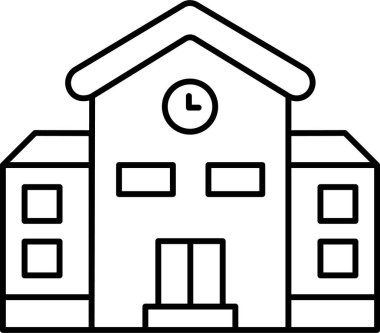  İzole edilmiş arka plana sahip Okul Binası illüstrasyonuName 