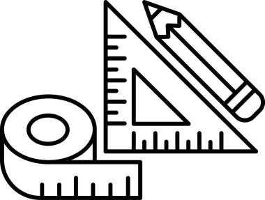 İzole edilmiş arkaplan ile Geometri araçları resimleme 