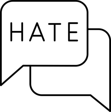 İzole edilmiş arkaplanı olan nefret dolu bir illüstrasyon 