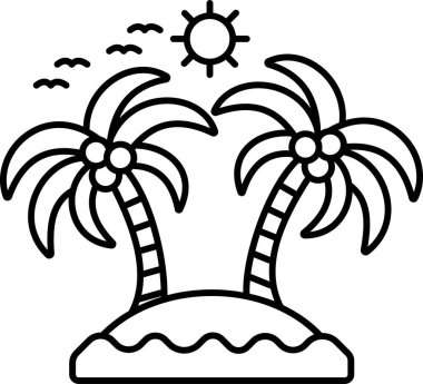  İzole edilmiş arka plana sahip Palmiye Ağacı illüstrasyonu