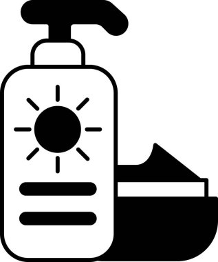 İzole edilmiş arkaplana sahip güneş losyonu çizimi