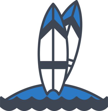 İzole edilmiş arka plana sahip sörf tahtası resimlemesi