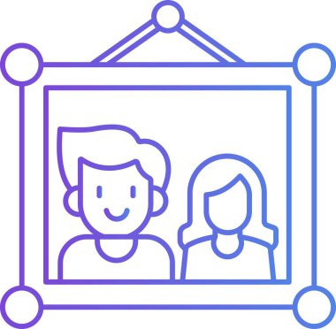 İzole edilmiş arkaplan ile Aile Fotoğraf Çerçeve çizimi